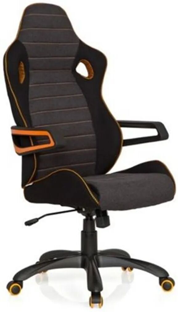 Hjh Silla ordenador Gaming DAKAR deportiva, 8 horas, en negro y naranja