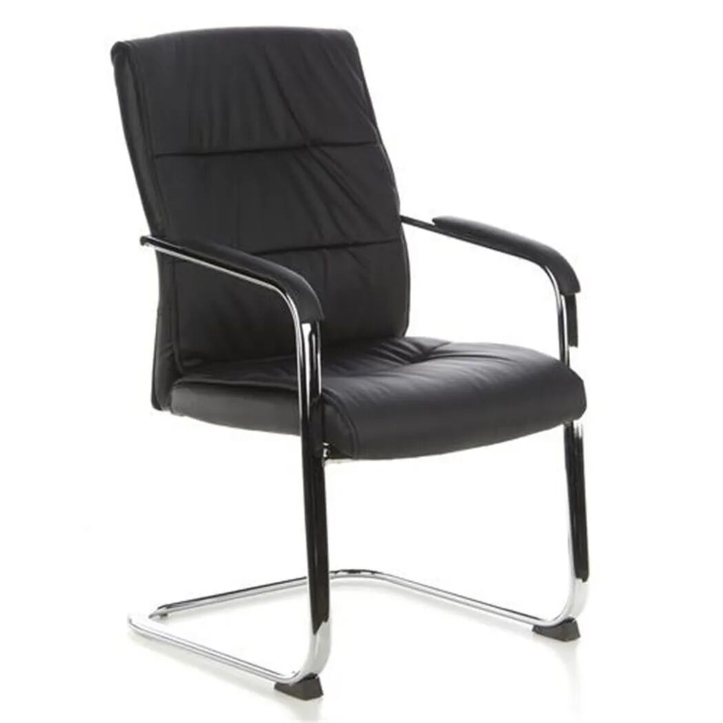 Hjh Lote 2 sillas confidente ergonómicas TRITON Ven piel negra, gran diseño