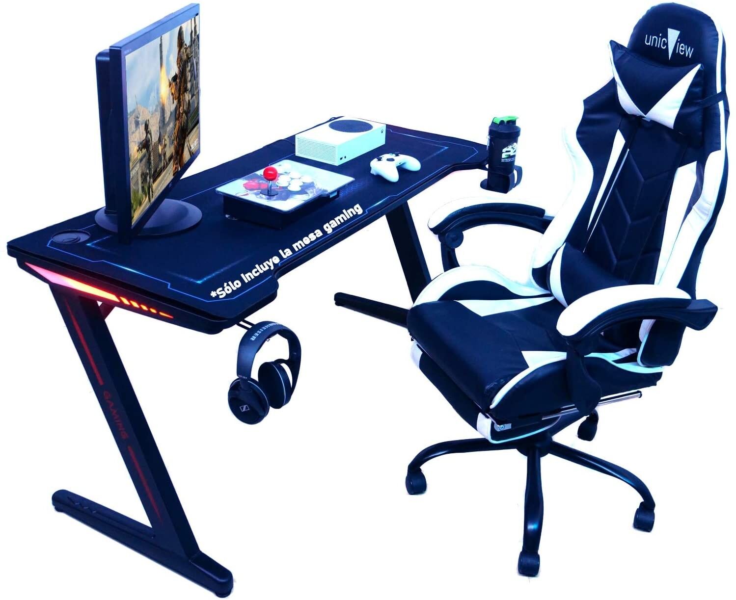 Unicview Mesa Gaming, 140cm x 60cm negra