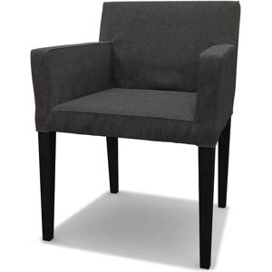 IKEA - Nils Dining Chair with Armrests Cover, Espresso, Linen - Bemz