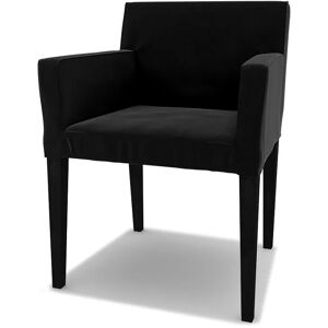 IKEA - Nils Dining Chair with Armrests Cover, Black, Velvet - Bemz