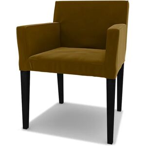 IKEA - Nils Dining Chair with Armrests Cover, Turmeric, Velvet - Bemz