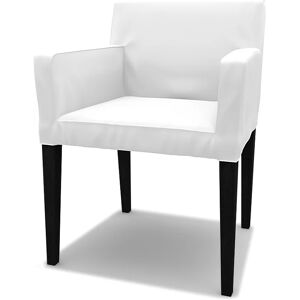 IKEA - Nils Dining Chair with Armrests Cover, Absolute White, Linen - Bemz