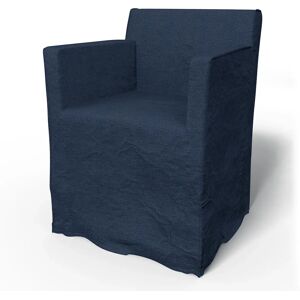 IKEA - Nils Dining Chair with Armrests Cover, Navy Blue, Linen - Bemz