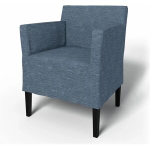 IKEA - Nils Dining Chair with Armrests Cover, Mineral Blue, Velvet - Bemz