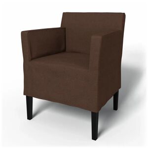 IKEA - Nils Dining Chair with Armrests Cover, Chocolate, Linen - Bemz
