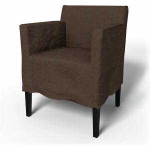 IKEA - Nils Dining Chair with Armrests Cover, Chocolate, Bouclé & Texture - Bemz