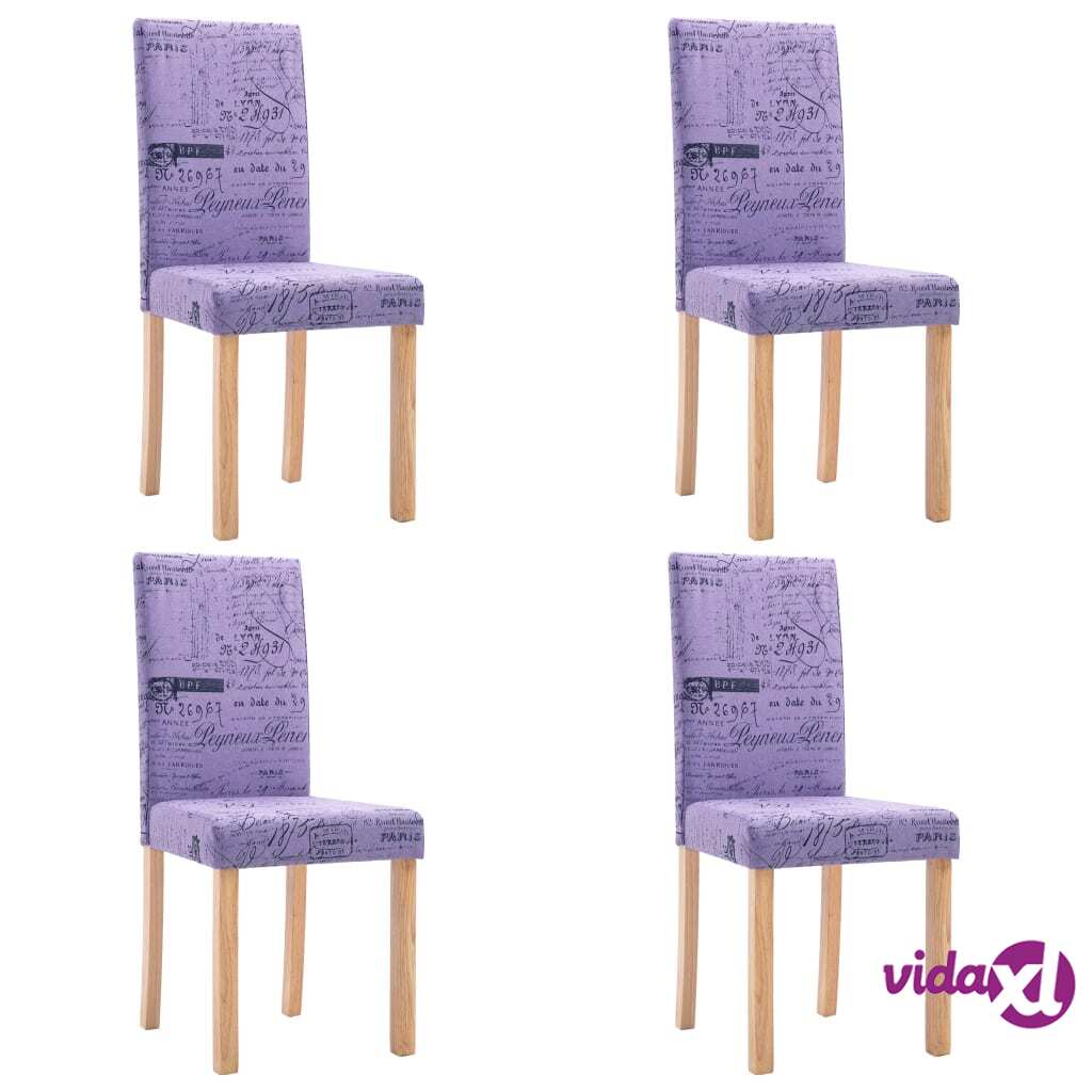 vidaXL Ruokatuolit 4 kpl violetti kangas