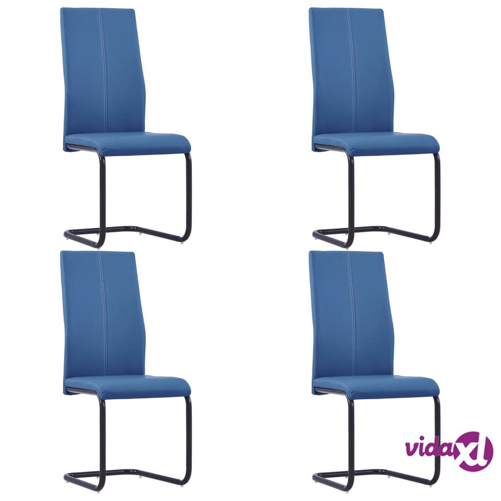 vidaXL Takajalattomat ruokapöydän tuolit 4 kpl sininen keinonahka