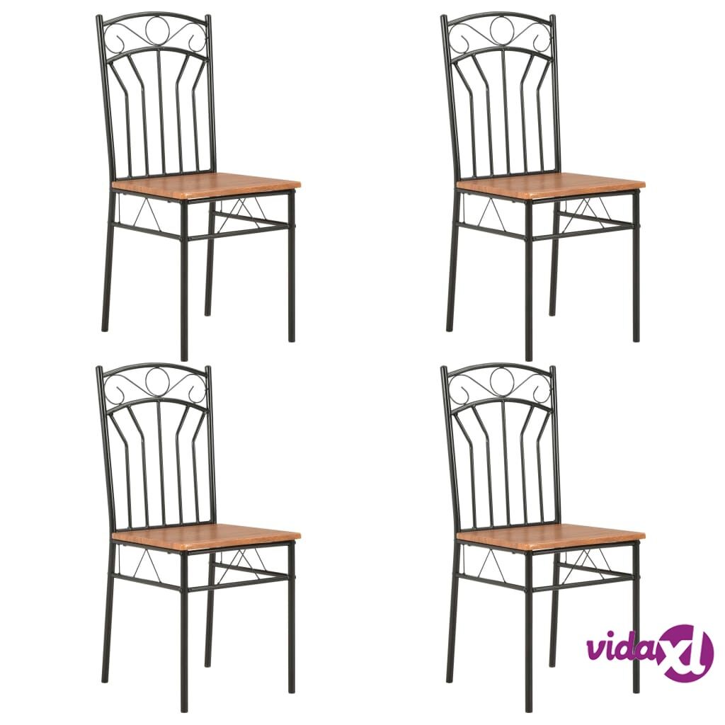 vidaXL Ruokapöydän tuolit 4 kpl ruskea MDF