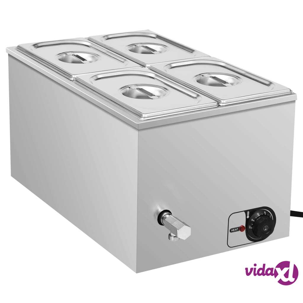 vidaXL Vesihaude ruoanlämmitin ruostumaton teräs 1500 W GN 1/4