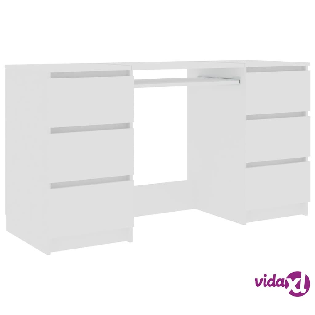 vidaXL Kirjoituspöytä valkoinen 140x50x77 cm lastulevy