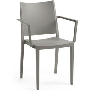 Toscohome Fauteuil en polypropylène gris pour l'intérieur et l'extérieur - Mosk