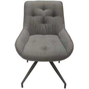 Toscohome Chaise de salle à manger gris clair avec dossier en simili-cuir gris et pieds noirs - Agora