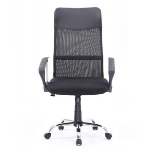 Toscohome Fauteuil de bureau avec revêtement en similicuir et dossier en maille noire - Reverso2