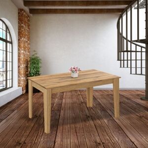 Toscohome Table rectangulaire 130x75cm plateau couleur chêne - Ostin