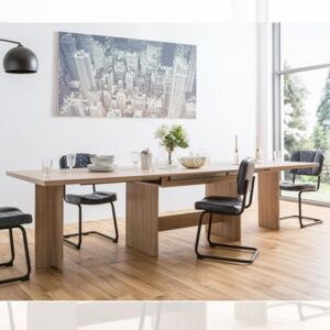 Toscohome Table à rallonge 160x90 cm chêne sonoma couleur - Ancona