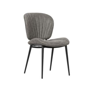 Toscohome Chaise vintage gris clair avec pieds en métal noir - Elice