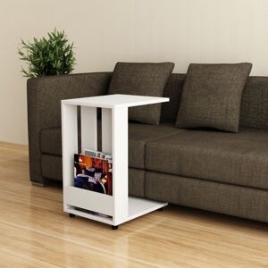 Toscohome Table de canapé pour PC et porte-revues 37x60 cm blanc - Edi