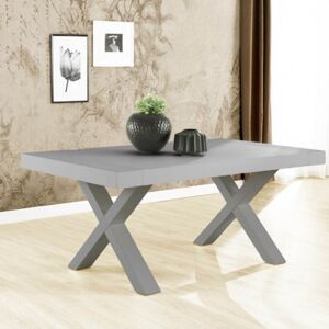 Toscohome Table à rallonge 160x90 bois massif et acier en beton couleur Gondar