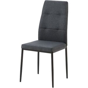 Toscohome Chaise de salle à manger recouverte de tissu gris foncé 63,5x89h cm - Adara