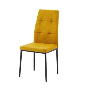 Toscohome Chaise de salle à manger recouverte de tissu couleur moutarde 63,5x89h cm - Adara