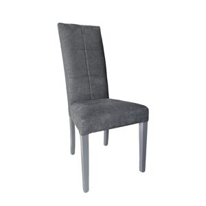 Toscohome Chaise avec structure en bois et revêtement en tissu gris - Giada