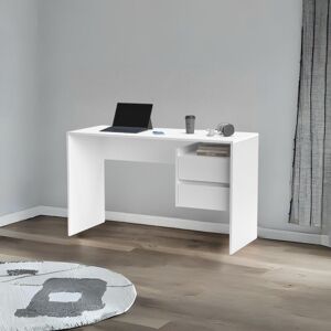 Toscohome Bureau moderne avec 2 tiroirs 125 cm blanc - Paco3