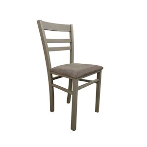 Toscohome Chaise en bois couleur cappuccino avec assise en tissu