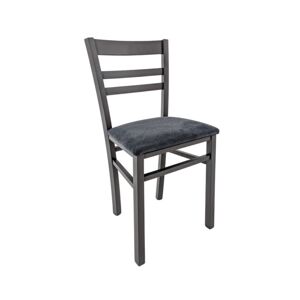 Toscohome Chaise en bois de couleur grise avec assise en tissu