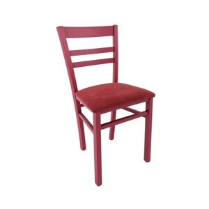 Toscohome Chaise en bois recouverte de tissu rouge - Cromica