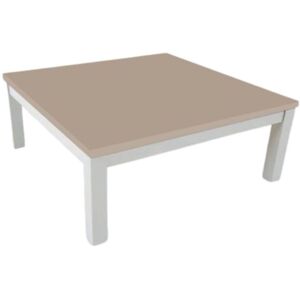 Toscohome Table basse rectangulaire 90x60 cm avec cadre blanc et plateau en terre cuite - Tratto