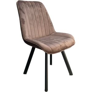 Toscohome Chaise tapissée couleur cappuccino avec décoration et base en métal - Layla