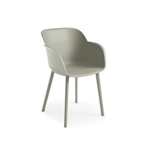 Toscohome Fauteuil en polypropylène gris ciment - Shell-P