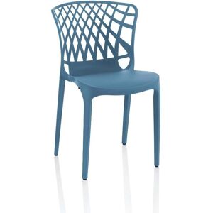 Toscohome Chaise en polypropylène bleu pétrole avec dossier enveloppant perforé - Logan