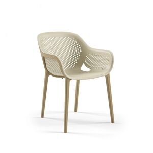 Toscohome Fauteuil en polypropylène beige et café - Atra