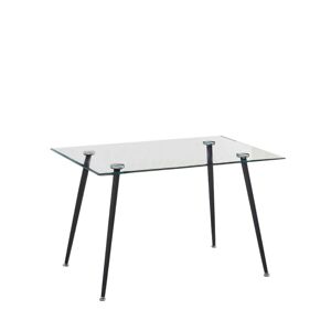 Toscohome Table 120x80 cm en verre trempé avec structure en acier - Setfull