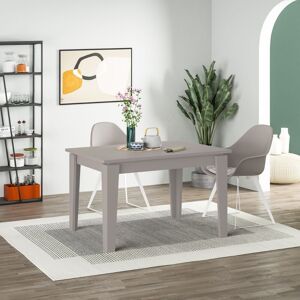 Toscohome Table à rallonge 120x80 cm gris tourterelle clair moka - Megaron