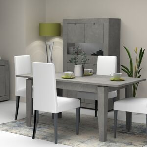 Toscohome Table à rallonge 120x80 cm en bois couleur béton - Megaron