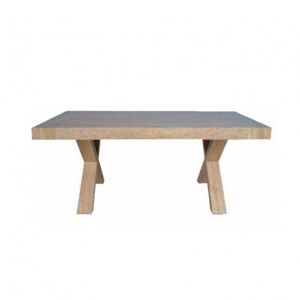 Toscohome Table à rallonge 180x100 cm avec pieds croisés couleur orme - Gondar