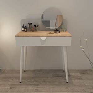 Toscohome Table d'appoint avec coiffeuse et miroir sonoma colour and white - Krell