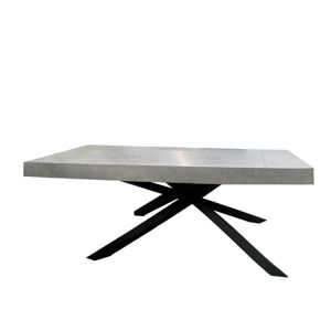 Toscohome Table à rallonge 160x90cm beton colour - Iron Gondar