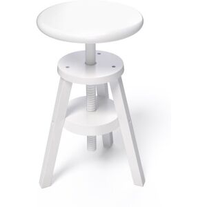 ABC MEUBLES Tabouret à vis en bois - - Blanc - / - Blanc