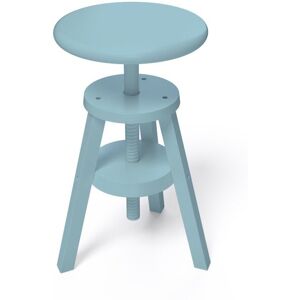 ABC MEUBLES Tabouret à vis en bois - - Bleu Pastel