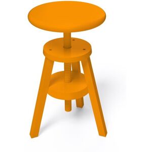 ABC MEUBLES Tabouret à vis en bois - - Orange - / - Orange