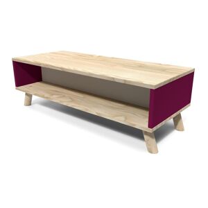 ABC MEUBLES Table basse scandinave bois rectangulaire prune et gris Viking - - Prune, Gris souris