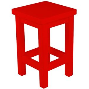 ABC MEUBLES Tabouret droit bois made in France - - Rouge - / - Rouge