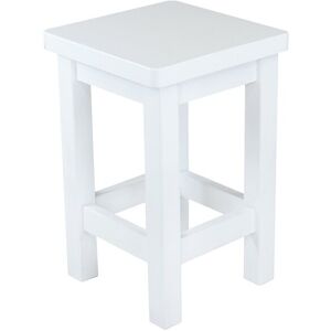 ABC MEUBLES Tabouret droit bois made in France - - Blanc