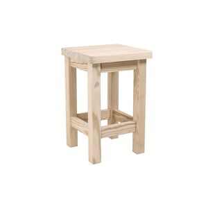 ABC MEUBLES Tabouret droit bois made in France - - Brut - / - Brut - Publicité