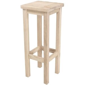 ABC MEUBLES Tabouret de bar droit bois made in France - - Vernis Naturel - / - Vernis Naturel